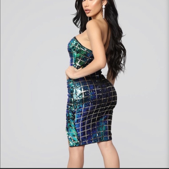 NWT On My Block Sequin Strapless Dress - Picture 11 of 12